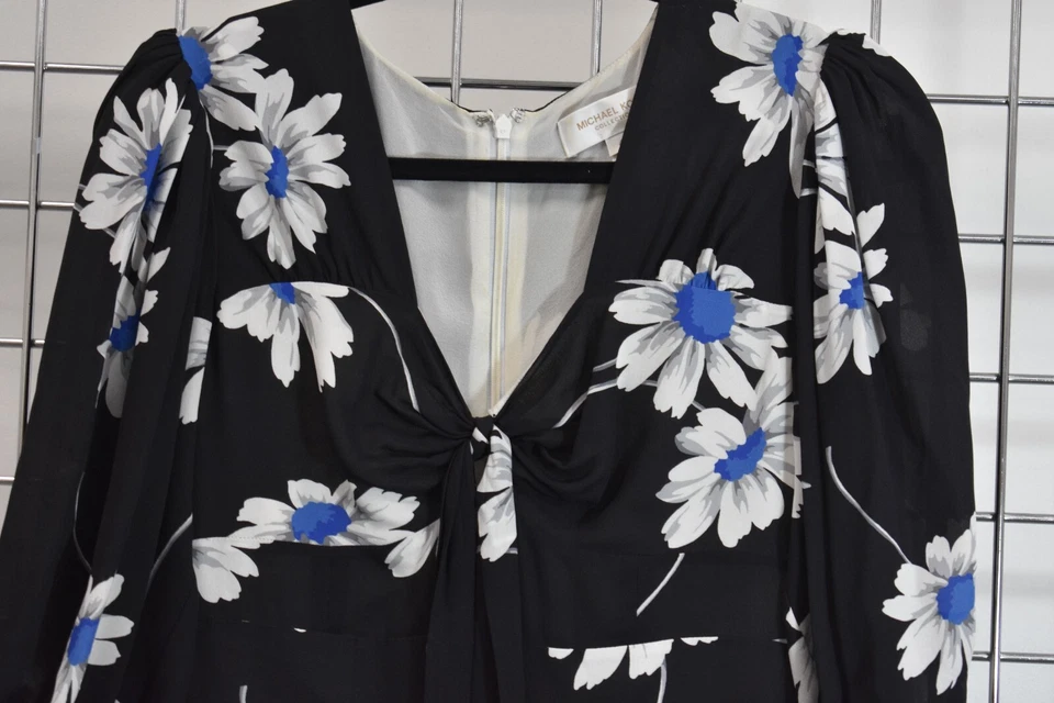 Mameluco para mujer Michael Kors negro floral de seda italiana crepé talla 4 en oferta sn Foto 2 de 4