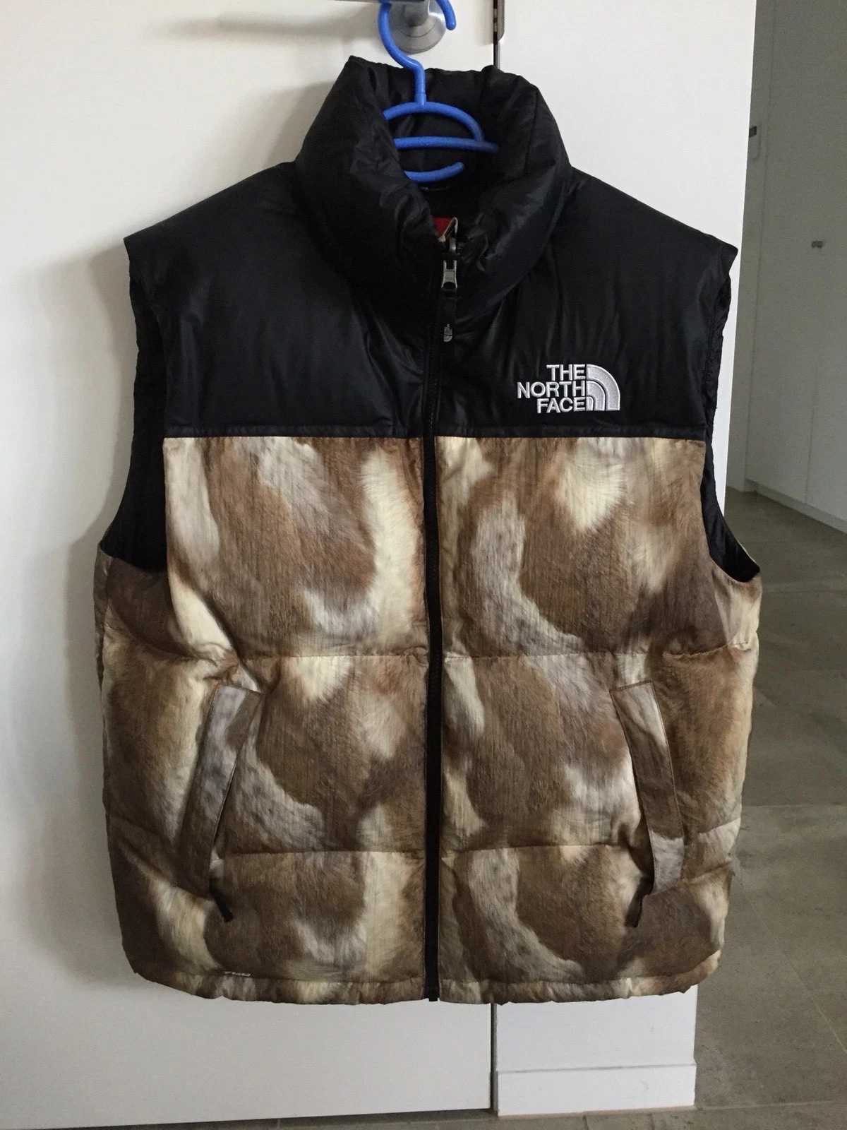 Supreme X The North Face Down Vest M Black Red Jacket Nupste Medium Fur Brown