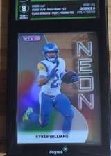2025 Vivid Neon Base PLATINUM PRISMATIC REFRACTOR 1/1 Kyren Williams  Graded 8