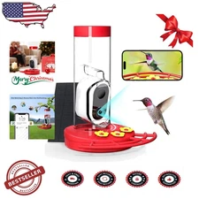 Smart Hummingbird Feeder HD Camera Solar Powered AI Species ID Cloud Storage