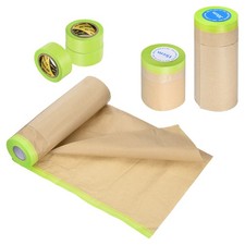 Masking Paper Tape, Mixed Size Pre-Taped Masking Paper w/Tape 6Pcs
