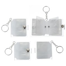 4 Pcs Mini Photo Album Keychains, 2.4 Inch PVC Picture Keychain, Transparent