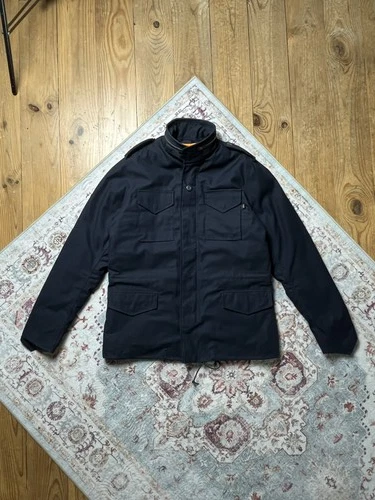 Alpha Industries M-65 Field Jacket Mens M Navy Blue Orange Quilted Liner Hood - product listing photo