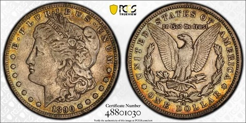 Morgan Dollar 1890 Carson City $1 Silver PCGS VF30 Circulated KM#110