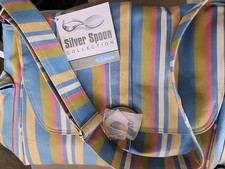New Kalencom Silver Spoon CollecPink,blue,white, Green, Yellow Buckle Diaper Bag
