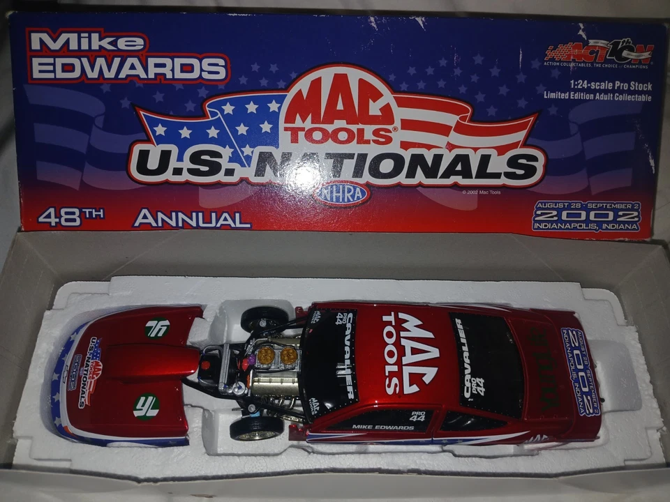 (罕见)VHTF 1.24 比例 NHRA 专业库存 2002 年 Mike Edwards 美国国家骑士(MIB) — 第 4/4 张图片