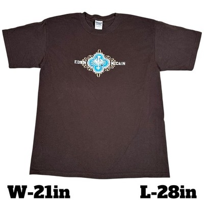 Vintage Y2K Edwin McCain Singer Music Tour Promo Graphic T-Shirt Brown Sz Large