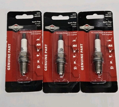 #ad #ad Three 3 Briggs amp; Stratton Spark Plugs 5092 • 496018S Lawnmower Small Engine $9.60