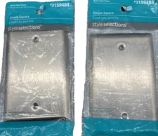 2 Style Selections #3159484 Satin Nickel Simple Square Blank Wall Plate Covers
