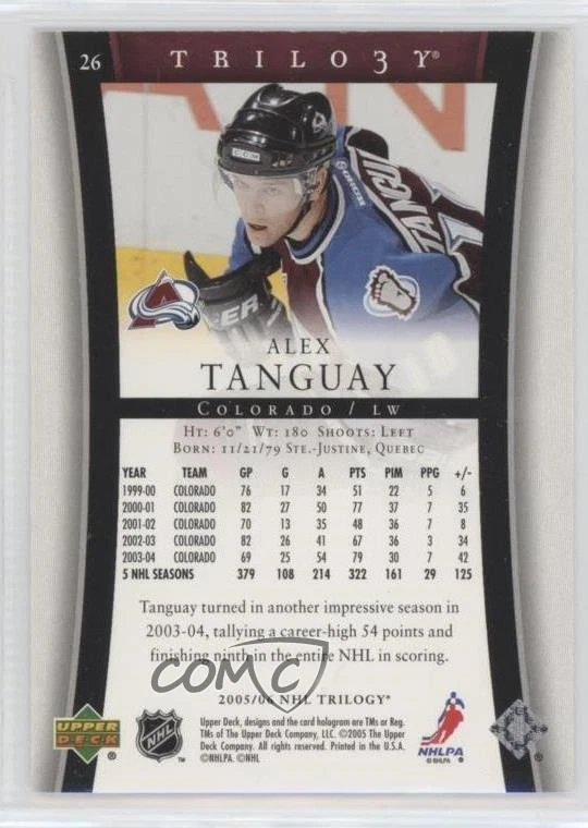 2005-06 Upper Deck Trilogy Alex Tanguay #26 - Image 2 of 2