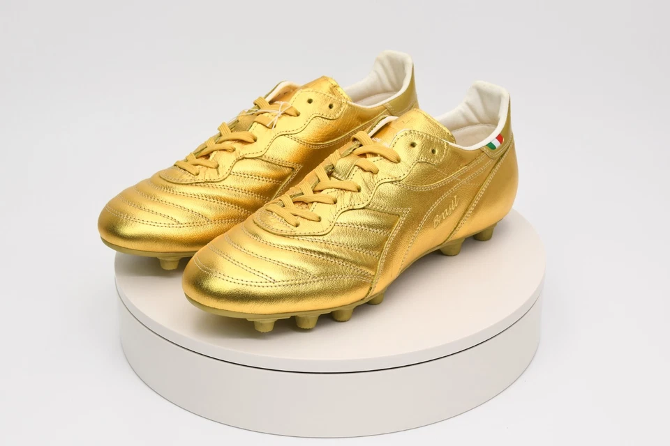 Diadora Brasil Italy OG LT+ MDPU Soccer Cleats Gold Brown 101.178029 01 85002 - Image 3 of 4