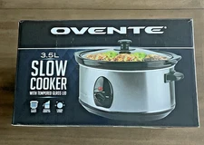 Ovente 3.5L Manual Slow Cooker | Silver | Removable Ceramic Insert | New