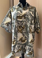 Vintage HenryK Mens Woven Polyester Short Sle...