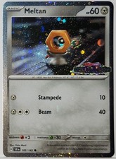 Fart Swirl 🌀 Meltan 102/142 Cosmos Holo Heavily Bleed Error Rare Pokémon TCG ✨️
