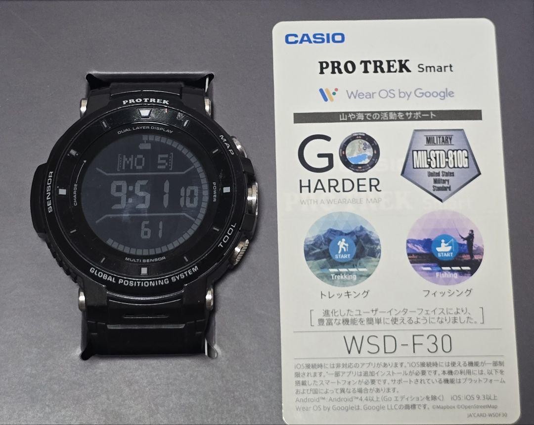 カシオPRO TREK smart wsd-F30-BK CASIO PRO TREK WSD-F30-BK Smart Outdoor Watch Digital Black