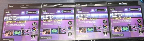 ITek LED Strip Light 6.5 Feet Remote Control Color Change Sound ...