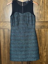 The Limited Green Black Tweed Sparkle Sweetheart Neck Party Formal Dress Size 4