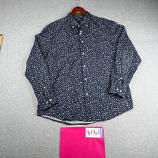 Ben Sherman Heritage Shirt XL Navy Flower Print Casual Button Up Long Sleeve Men