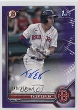 2022 Bowman Paper Prospect Purple Border 40/250 Tyler Esplin #PPA-TE Auto 06l3