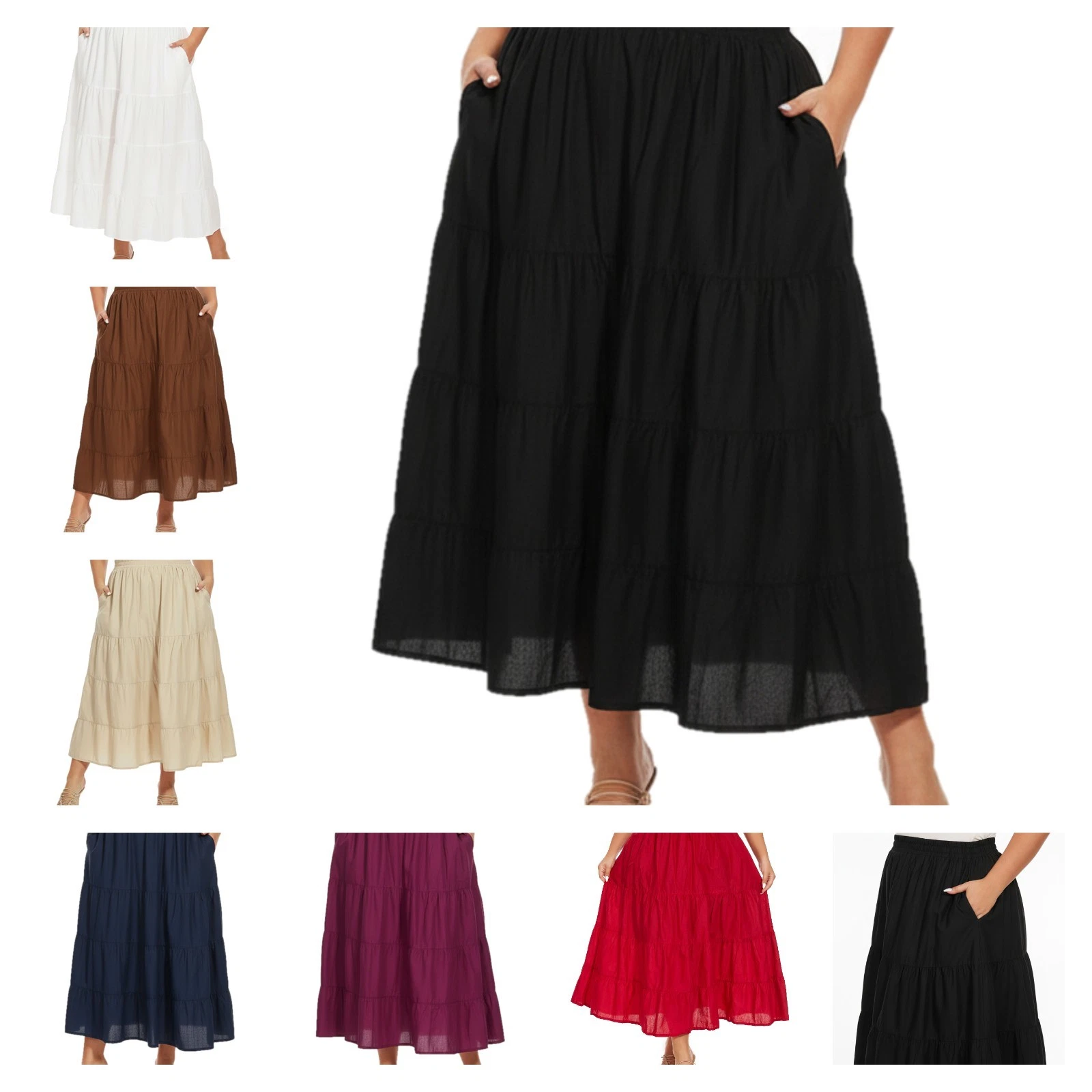 Beautybatik Women Cotton BOHO Gypsy Long Maxi Tier Plus Size Flare Skirt
Opens in a new window or ta