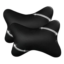 Car Neck Pillows Diamond Seat Auto Headrest Cushion Head Rest Neck 2 Pack Hea...