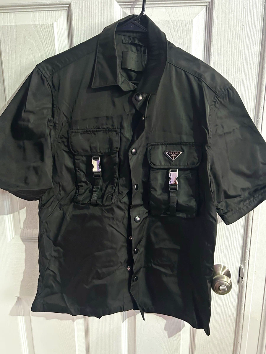 PRADA Short Sleeve Regular Size Casual Button-Down Shirts for Men