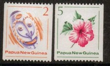 PAPUA NEW GUINEA SG406/7 1981 COIL STAMPS MNH