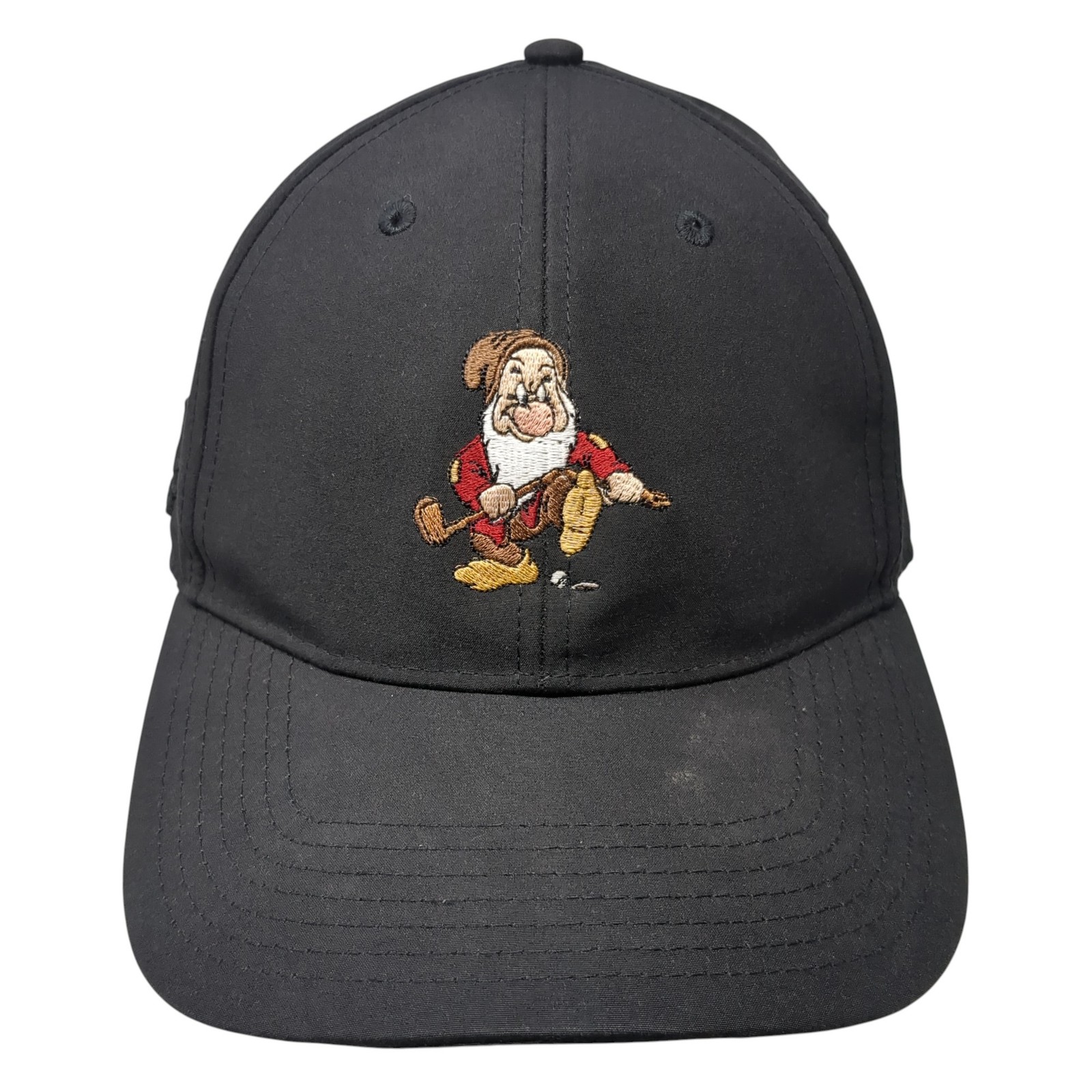 Grumpy Strapback Baseball Hat Solid Black One Siz… - image 1