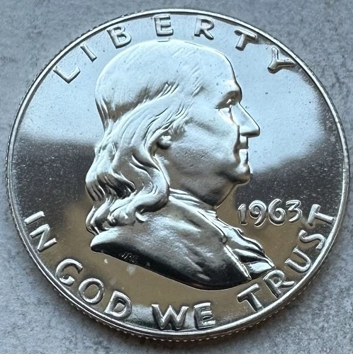1963 Proof Franklin Half Dollar 90% Silver-INV#8344