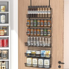 6-Tier Spice Rack Organizer W/ Door Hook Wall Mounted  Over the Door Spice