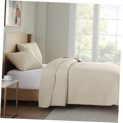Arkwright Quilt Set - Soft Brushed Lightweight Microfiber King Almond Milk Tan