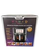 Kalorik 7 Quart Vivid Touch Air Fryer Touchscreen with Window Black New