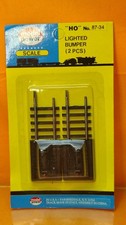 Model Power HO Gauge 87-34 Lighted Bumper (Buffer Stops) 2 pcs - Sealed on Card