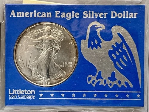 1995 American Eagle Silver Dollar Coin 1 oz 99.9% Silver Littleton