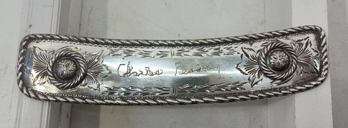 925 Sterling Silver Western Saddle Cantle Plate Rope Edge, Includes Hardware