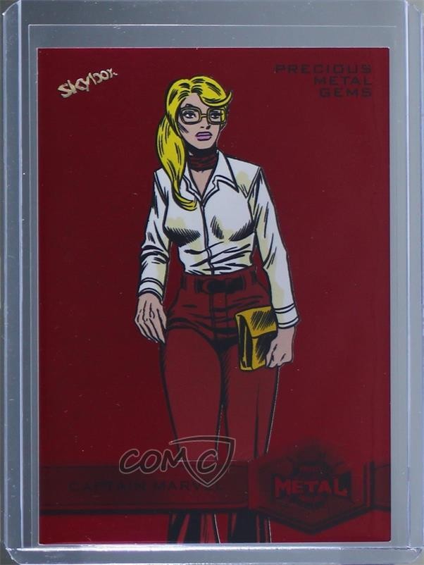 2022 Metal Universe Spider-Man High Series PMG Red /100 Captain Marvel #117 0n6q