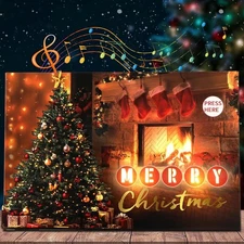 Christmas Card, Music and Lights Pop-Up Christmas Cards, Xmas Cards with Envelop