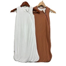 Kyte Baby 1.0 Tog 6-18 Mos. Original Bamboo Sleep Sacks Bundle 2 White/ Brown