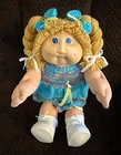 1985 Cabbage Patch Kids Girl Blonde Curly Hair Blue Eyes Custom Dress