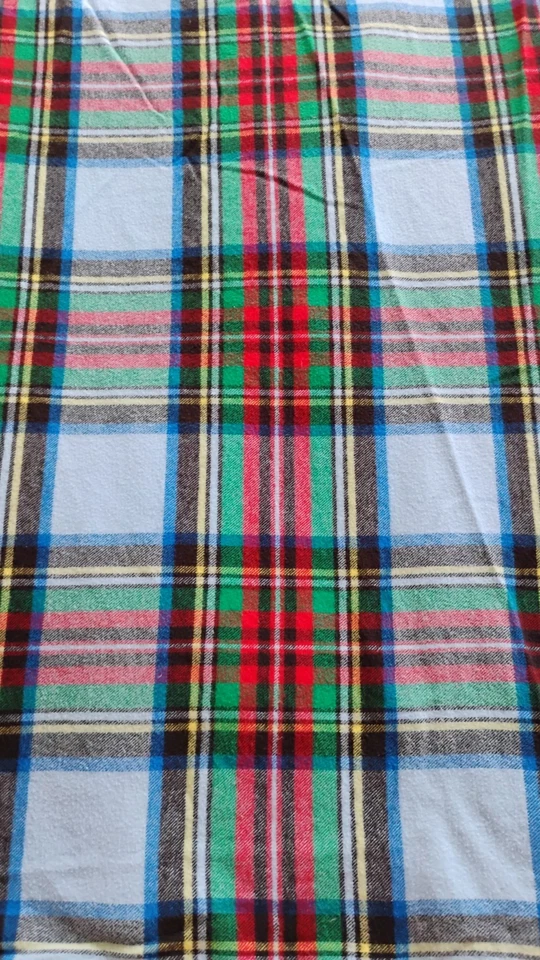 Funda nórdica Lands End Full Queen franela a cuadros rojo azul verde algodón cabina 90X84 Foto 4 de 4