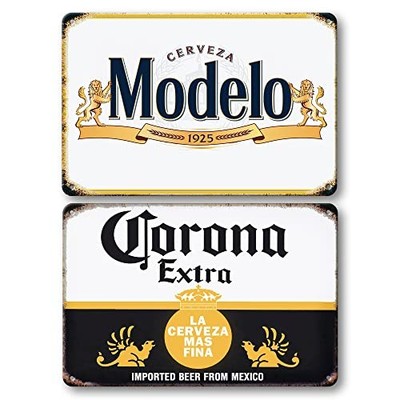  Corona Modelo Beer Signs | Man Cave Decor | Bar Vintage Metal Tin Signs | TIN0