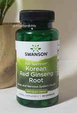 SWANSON Korean Red Ginseng Root 400mg - 90 Capsules - Full Spectrum - Exp 5/27