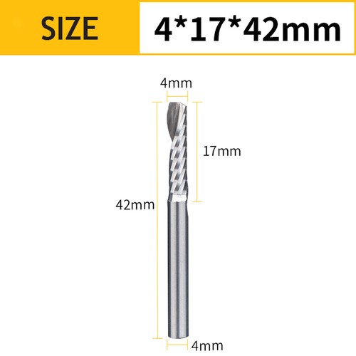 Solid Carbide Alloy End Mill Single Flute Spiral Router Bit Cutter for MDF Wood - Picture 33 of 37