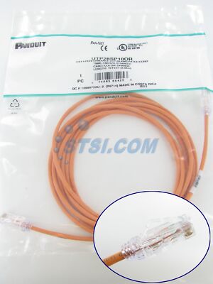 Panduit UTP28SP10OR Cat6 28 AWG Network Patch Cable/Cord, 10 Ft Orange ~STSI