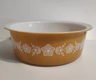 Vintage Pyrex "BIG BERTHA" 4 Quart Butterfly Gold Casserole Dish #664 (No Lid)