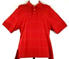 Saddlebred Polo Shirt Men  s Red Patterned Short Sleeve Size Large