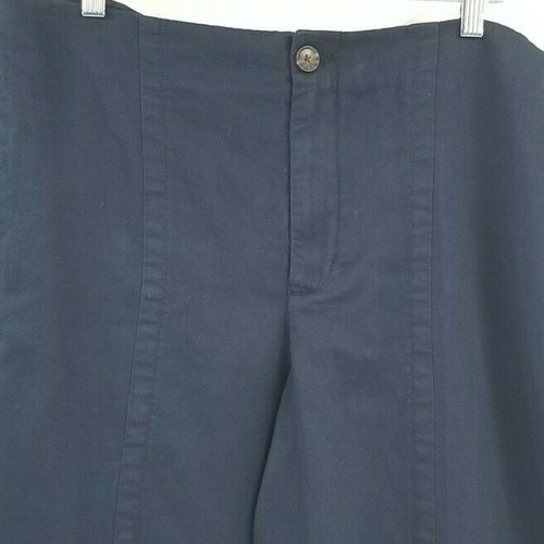 Pantalones Cortos Loft Talla 16 Algodón Lino Pierna Ancha Azul Marino Nuevos - Imagen 3 de 5