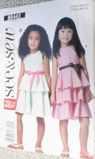 BUTTERICK 5443 GIRLS EASY SEE & SEW  SLEEVLESS DRESS PATTERN SIZES 6-7-8 Uncut