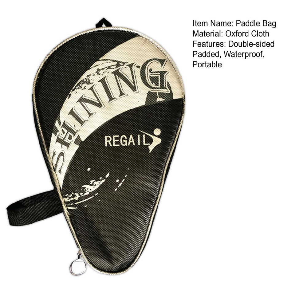 Table Tennis Paddle Bag Smooth Zipper Antiscratch Single Ping Pong