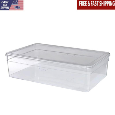Clear Stackable Shoe Storage Container W/ Lid Multi-Functional Organizer New